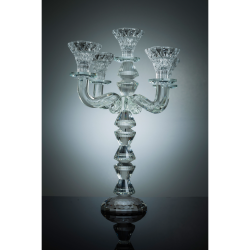 Matashi Crystal Candelabra Candlestick Holder (Holds 5 Candles) Elegant Glass Table Top Decoration and Home Décor Piece | Kitchen, Dining Room, or Living Space