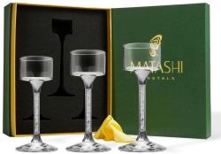 Elegant Crystal Tea Light Candlesticks with Crystal Filled Stems by Matashi (Set of 3)