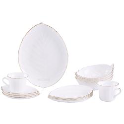 Matashi 20-Piece Opal Glassware Dinner Set - Break Resistant - Freeze Resistant- Dishwasher Safe – Service for 4 - (Vine Collection)