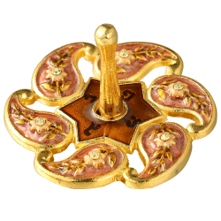 Hand-Painted Spinning Dreidel Holiday Ornaments (Pewter) Elegant Jewish Décor | Hanging Decoration for Family or Personal Use | Gold-Plated, Vintage Design, Embellished with Matashi Crystals | Judaica