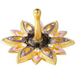 Hand-Painted Spinning Dreidel Holiday Ornaments (Pewter) Elegant Jewish Décor | Hanging Decoration for Family or Personal Use | Gold-Plated, Vintage Design, Embellished with Matashi Crystals | Judaica