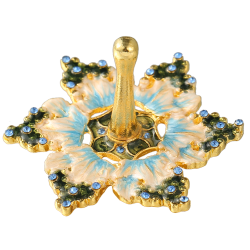 Hand-Painted Spinning Dreidel Holiday Ornaments (Pewter) Elegant Jewish Décor | Hanging Decoration for Family or Personal Use | Gold-Plated, Vintage Design, Embellished with Matashi Crystals | Judaica