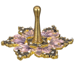 Hand-Painted Purple Grapes Spinning Dreidel Holiday Ornaments (Pewter) Elegant Jewish Décor | Hanging Decoration for Family or Personal Use | Gold-Plated, Vintage Design, Embellished with Matashi Crystals | Judaica