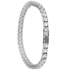 18K White Gold Plated Tennis Bracelet with High Quality Crystals by Matashi