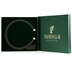 Black Glittery Luxurious Crystal Bangle Bracelet By Matashi