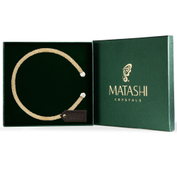 Gold Glittery Luxurious Crystal Bangle Bracelet By Matashi