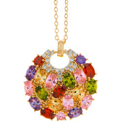 Rose Gold Plated Necklace with Sea Inspired Encrusted Pendant Design with a 16" Extendable Chain and Lobster Clasp with High Quality Multicolored Crystals by Matashi