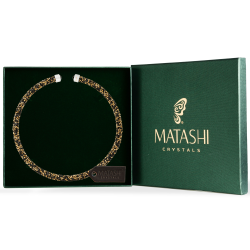 Black and Gold Glittery Crystal Choker Necklace By Matashi