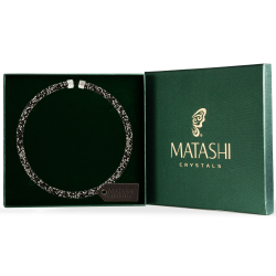 Ore Black Glittery Crystal Choker Necklace By Matashi