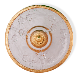 Matashi Mttsd425 Crystal 3 Sectional Compote Centerpiece Decorative Bowl Round Serving Platter With Gold Pedestal Vase Base Weddings Parties Tabletop Stand For Cakes Desserts Fruits Salad Candy
